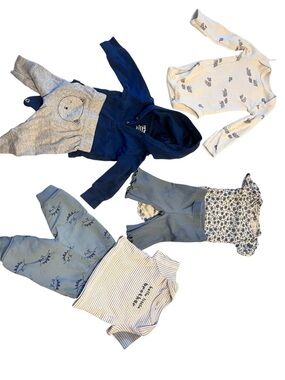 Carter's Baby girl Neutral Blue and Gray 5-Piece Outfit Set